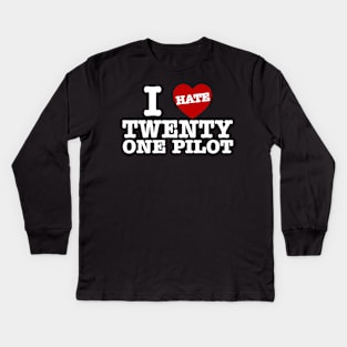 I Love (Hate) Twenty One Pilots Kids Long Sleeve T-Shirt